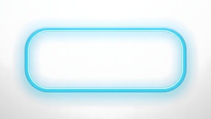 Modern turquoise neon frame for vibrant presentations or eye catching website graphics with a clean white backdrop
