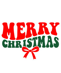 Merry Christmas typography clip art design on plain white transparent isolated background for card, shirt, hoodie, sweatshirt, apparel, card, tag, mug, icon, poster or badge