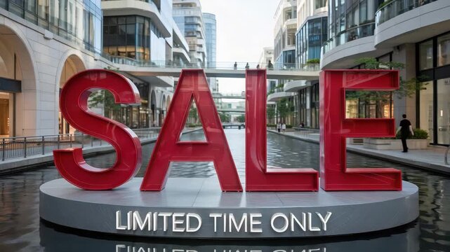 Don't miss out Limited time sale in stunning outdoor shopping center, catch the buzz, perfect for promotional videos and marketing campaigns