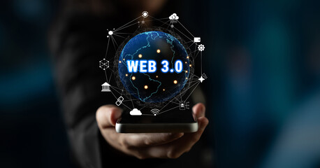 The interconnected global ecosystem of Web 3.0 technology. A worldwide network connecting blockchain, DeFi, NFT, and other decentralized services. Motif