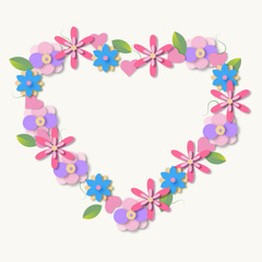 Happy Valentine's Day card on beige background with floral pattern [Converted].eps