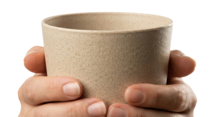 Hands Holding Reusable Coffee Cup Warm Drink