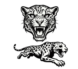 Fototapeta premium roaring leopard.ai