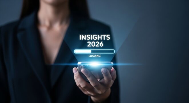 Future insights 2026 loading on smartphone for business intelligence