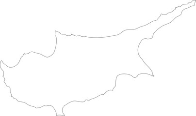 Cyprus Map Stroke Outline Stroke Transparent Editable Vector