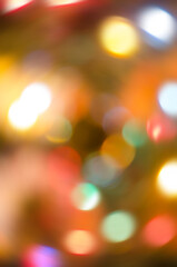 Abstract Christmas Bokeh Background in Warm Golden Colors - Festive Blurred New Year Background, Backdrop