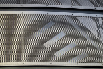 Reflections on Buildings near Hamburg Reeperbahn. stairway and nets.