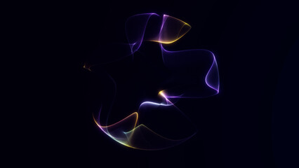 Elegant glowing sphere with purple and yellow gradient highlights on a dark futuristic background. Premium abstract style suitable for luxury branding and modern design.