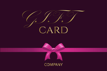 Gift card gold pink  bow gift [Converted].eps