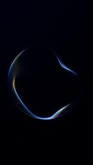 Soft yellow and blue minimal sphere with smooth gradient lines and gentle futuristic light. Clean modern abstract circle shape with elegant glowing accents on dark background.