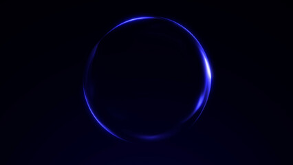 Glowing minimal purple orb on a dark futuristic background. Smooth neon edges and fluid forms create a modern abstract tech mood for digital design and branding concepts.