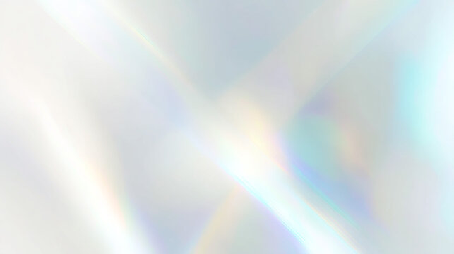 虹色の光が差し込む抽象的で幻想的なホワイトパステル背景