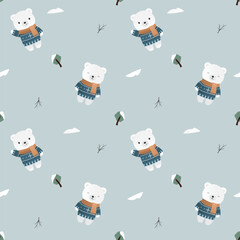 Cute Pattern seamles little Bear