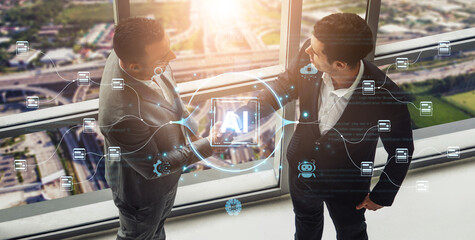 An AI-powered system for automating data workflows. The central intelligence processes and distributes information, managing complex data pipelines as shown by the surrounding code. Fermion