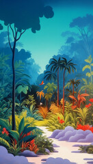 ジャングル　AI生成素材