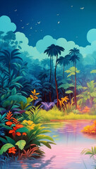 ジャングル　AI生成素材