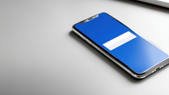 Mobile phone with login interface ready for credential input. Digital authentication, account protection and secure access concept in clean minimal tech environment - Powered by Adobe
