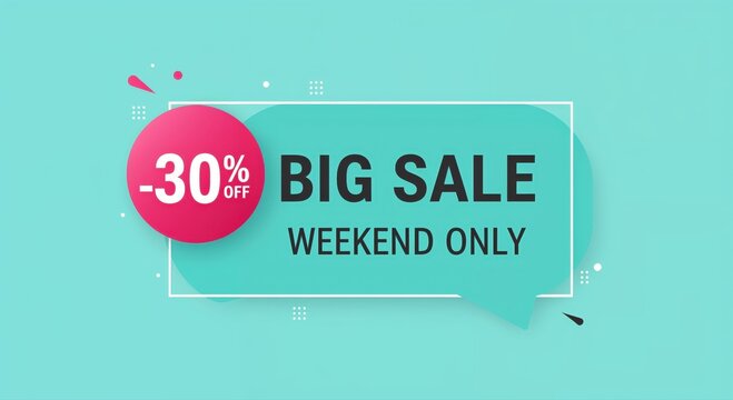 Big Sale Announcement: A vibrant banner proclaims a significant discount and limited-time offer, designed to capture attention and promote special deals.