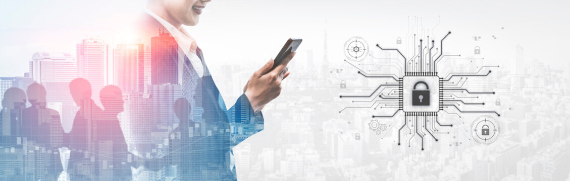 Cyber security system protecting digital infrastructure. Cyber security ensures data safety, prevents breaches, cyber security strengthens defense, and supports secure operations. Vouch - Powered by Adobe