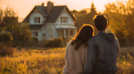 Un jeune couple souhaitant acheter une maison pour un projet immobilier.
