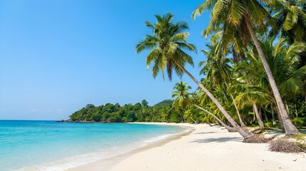 Obraz premium tropical beach with palm trees