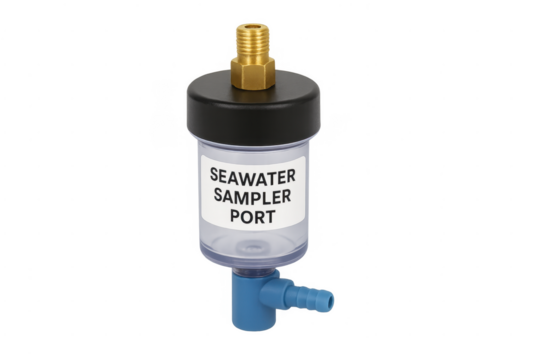 Seawater sampler port equipment for water quality monitoring