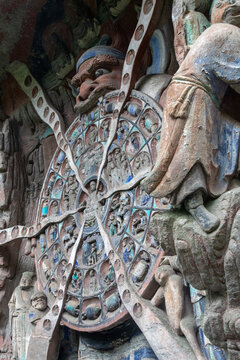 Wheel of Reincarnation at Baoding mountain in Dazu, China.
