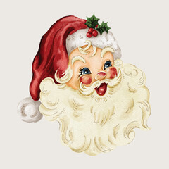 Santa Claus Watercolor Hand Drawn