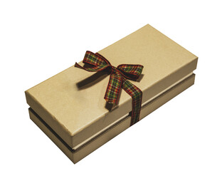 Light beige gift box isolated