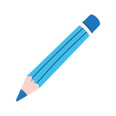 Blue pencil flat illustration isolated vector