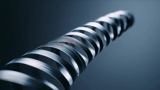 Medium shot of a flexible bimetallic strip bending smoothly in a thermostatic mechanism illustrating its adaptability and dynamic response to temperature changes