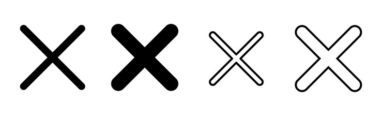 Close icon set. Delete icon vector. cross sign