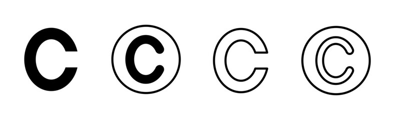 Copyright icon set. copyright symbols