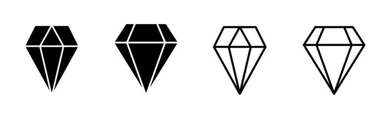 Diamond icon set. diamond gems vector icon.