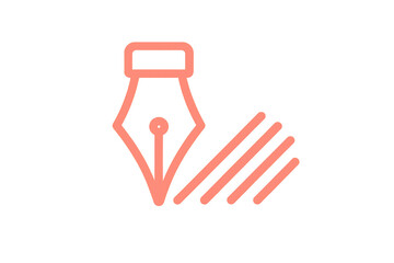 Fountain pen nib writing lines icon transparent