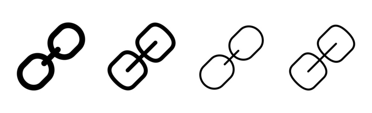 Link icon set. Hyperlink chain symbol.