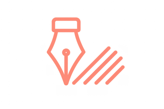 Fountain pen nib writing lines icon transparent