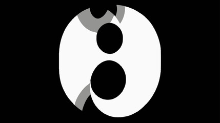 Mesmerizing Abstract White and Grey Flowing Organic Shapes on Black Background. Modern Minimalist Motion Graphics