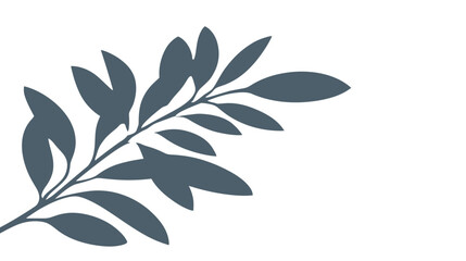 Minimalist botanical leafy branch illustration. Elegant graphic design element for nature, organic, or decorative themes.