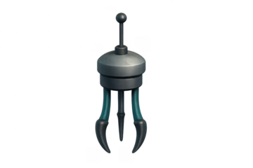Robotic claw gripper arm device with transparent background