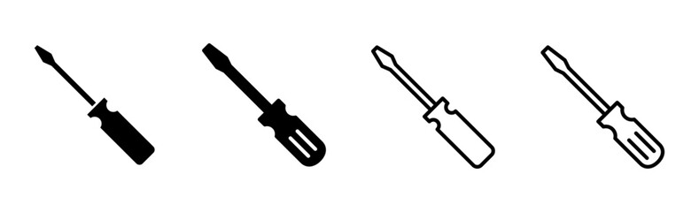 Screwdriver icon set. tools icon vector