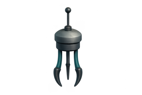 Robotic claw gripper arm device with transparent background