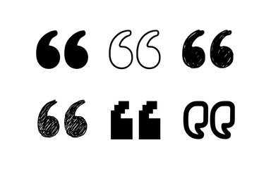 Naklejka premium Diverse quotation marks set in various design styles