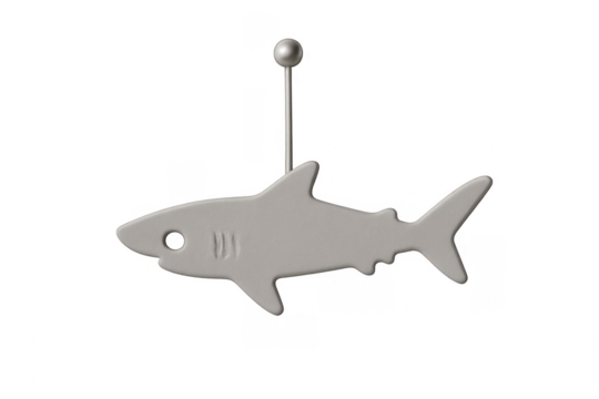 Simple gray shark hanging decoration cutout with pushpin