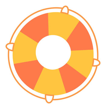 Orange and yellow inflatable swim ring sticker for pool or beach safety and fun