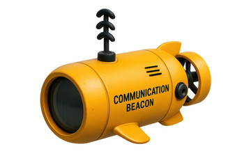 Yellow communication beacon detecting underwater signals