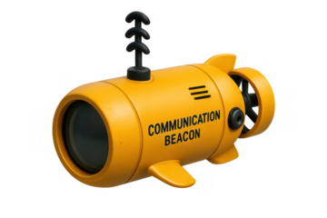 Yellow communication beacon detecting underwater signals
