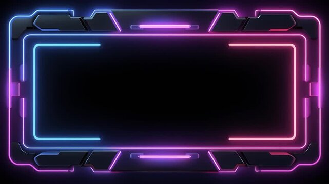 Futuristic neon frame: A vibrant and modern neon frame, featuring a mesmerizing fusion of blue and purple hues, sets a stylish and technologically advanced tone. 