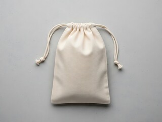 Elegant drawstring bag mockup presentation against a subtle background