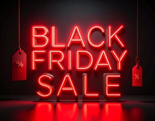 Minimalist Black Friday Neon Sale Background